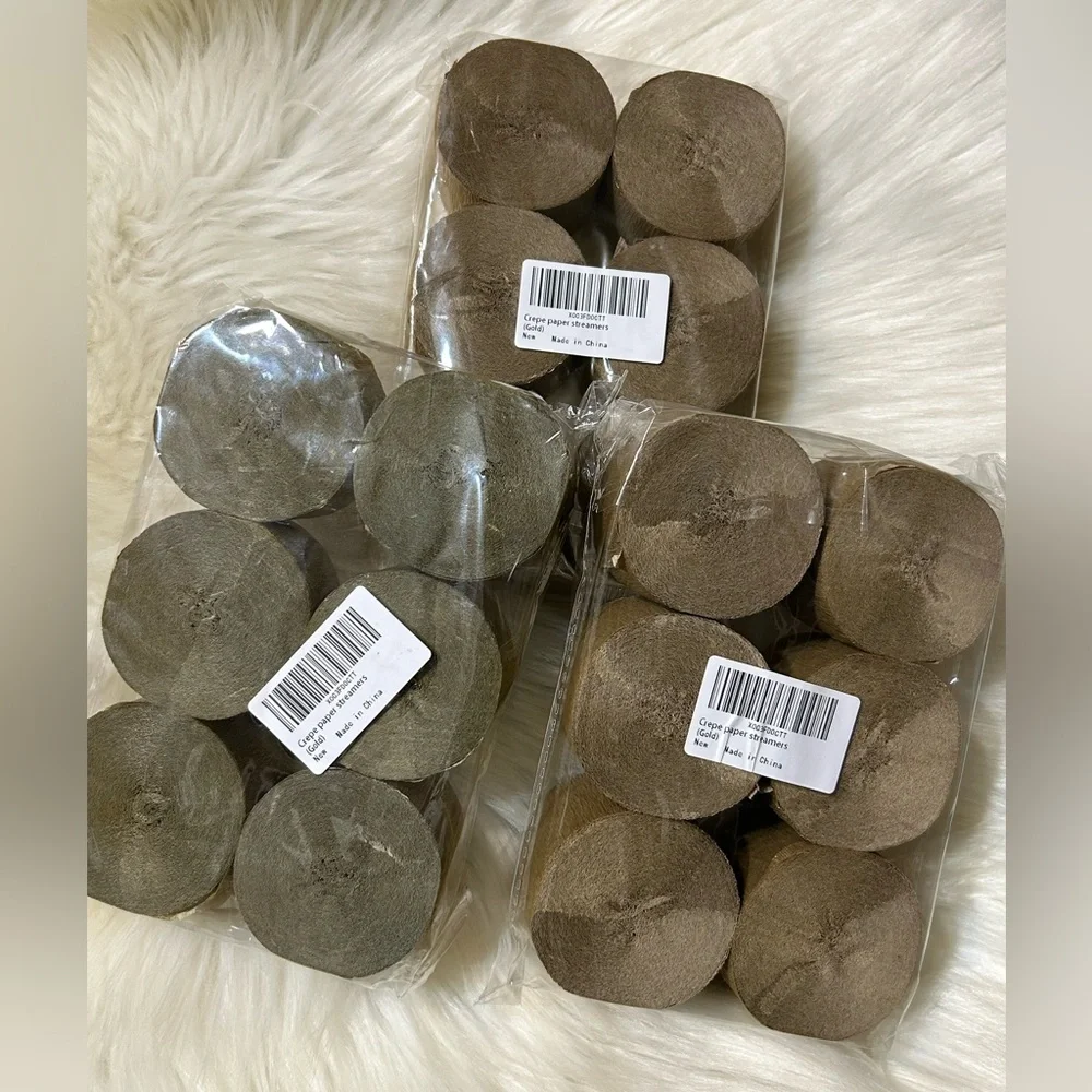 Crepe Paper Streamers Gold 18 Rolls